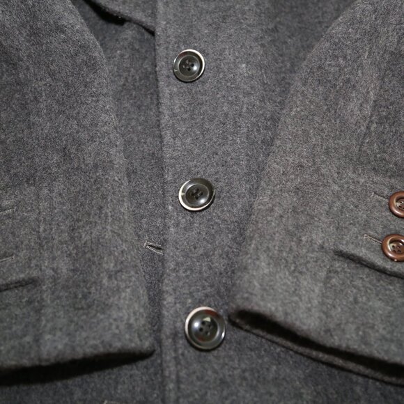 Authentic SELFISH POT vintage long wool coat Classic EUC Gray - Picture 10 of 10